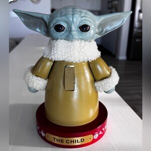 Kurt Adler Star Wars Grogu “The Child” Nutcracker 9” Ceramic Face Real Shearling
